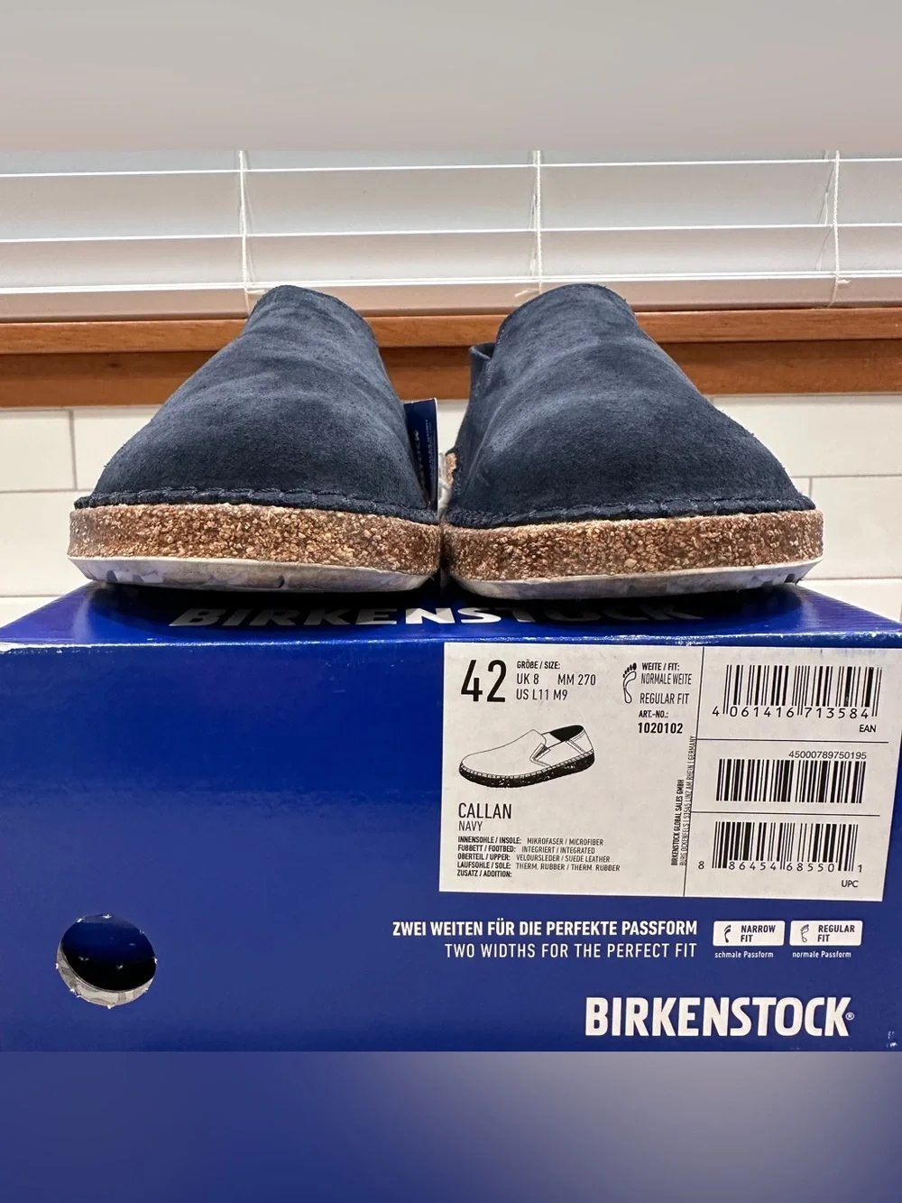 Birkenstock Callan Navy Suede Slip-On Clog Size 42 - Rare Find!